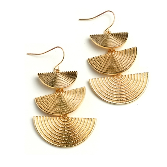Design Drop Silver and Gold Earrings - Picture 2 of 2